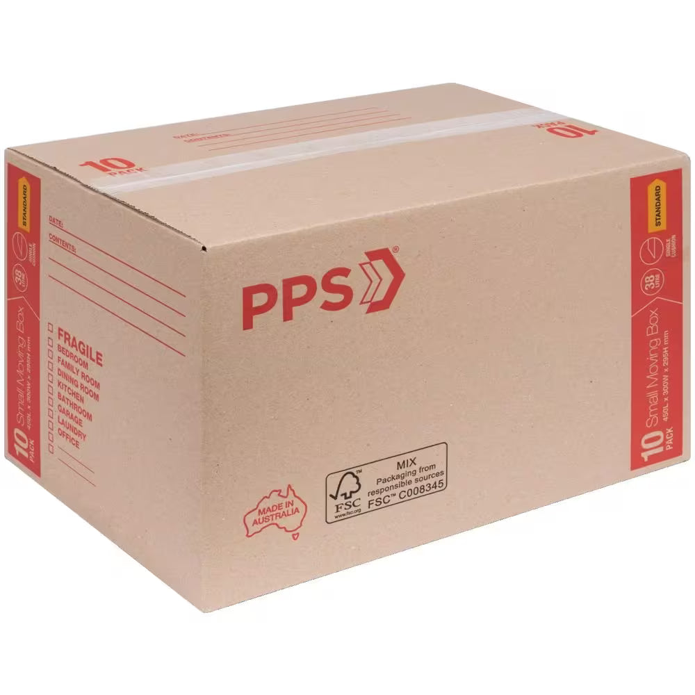 10 Pack Moving Box Cardboard 40L
