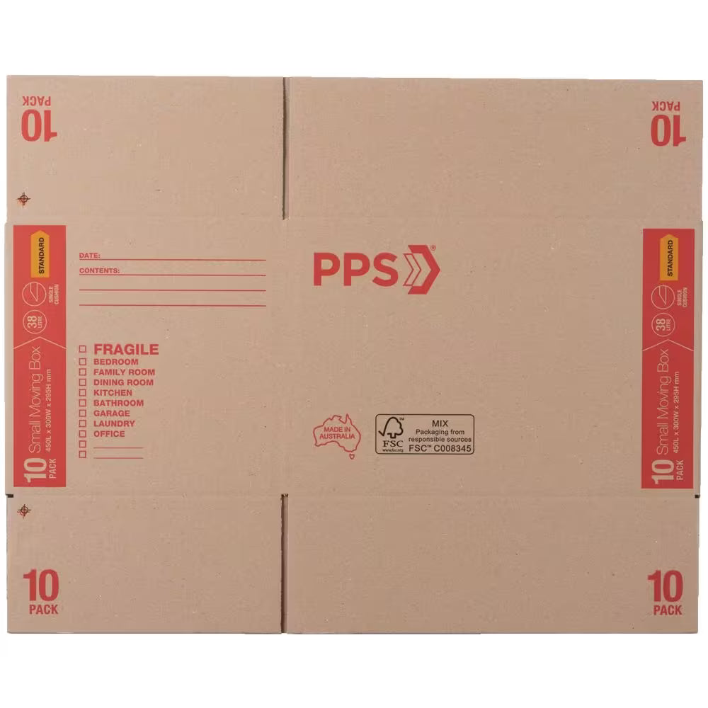 10 Pack Moving Boxes 450 x 300 x 295mm