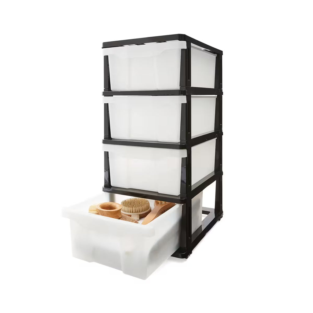 4 Drawer Storage Tower with Wheels – front view