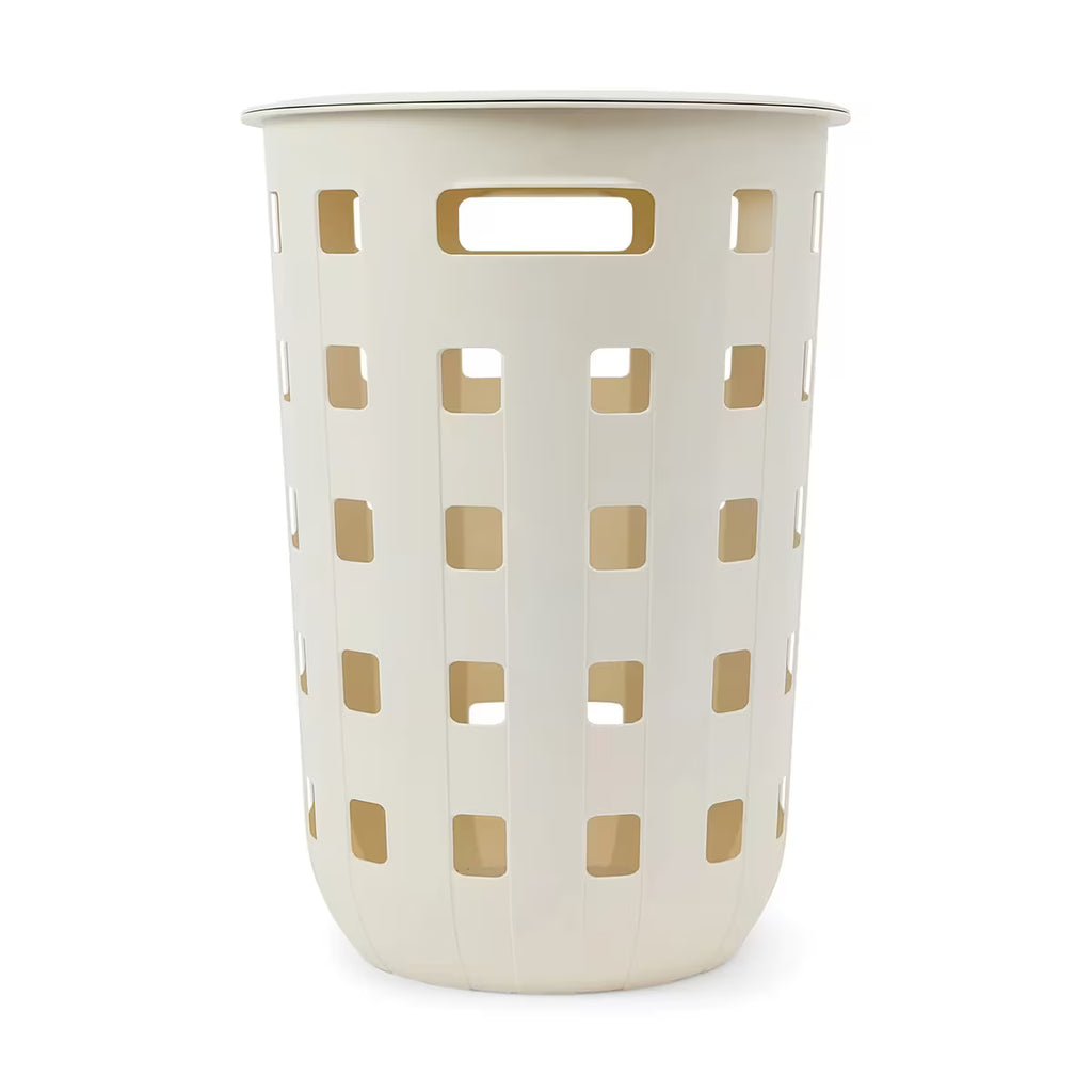 Beige trellis laundry hamper 80L