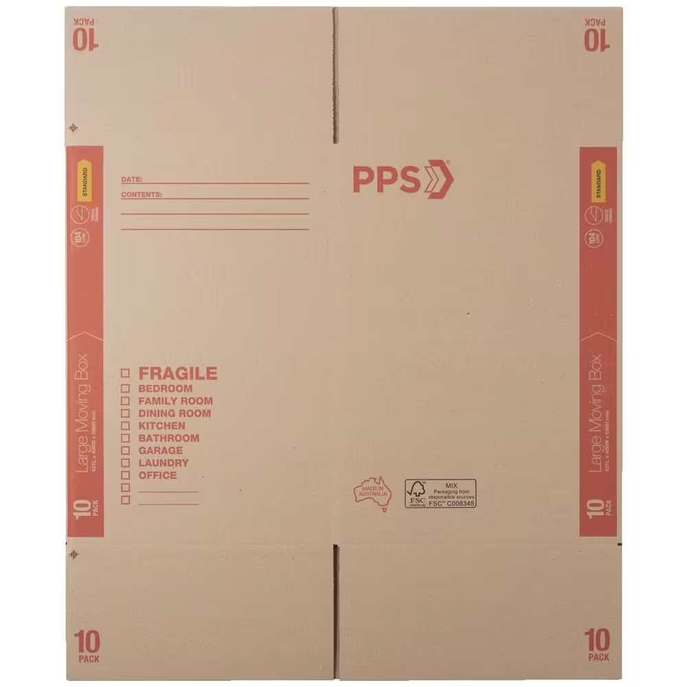 Large cardboard moving box dimensions 431 × 406 × 596mm