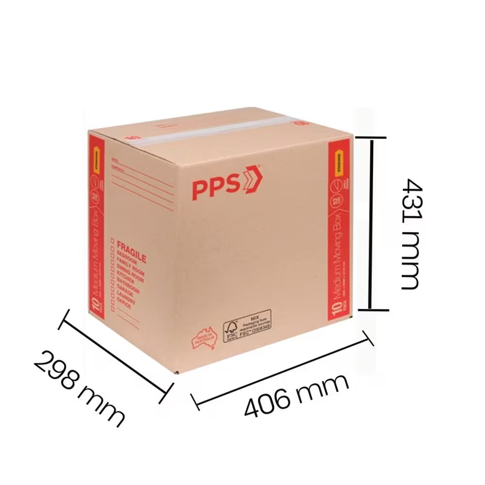 Medium packing carton 52L flat packed 10 pack