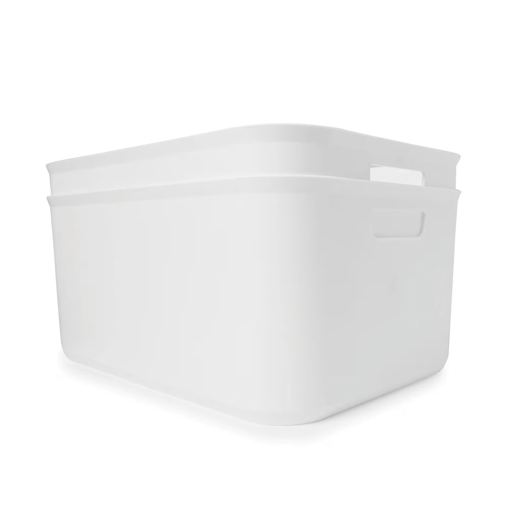 Small plastic storage tub for home organisation