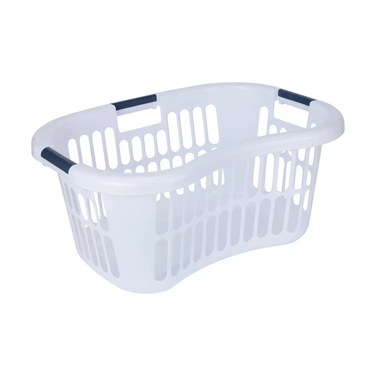 White laundry basket ergonomic curved design