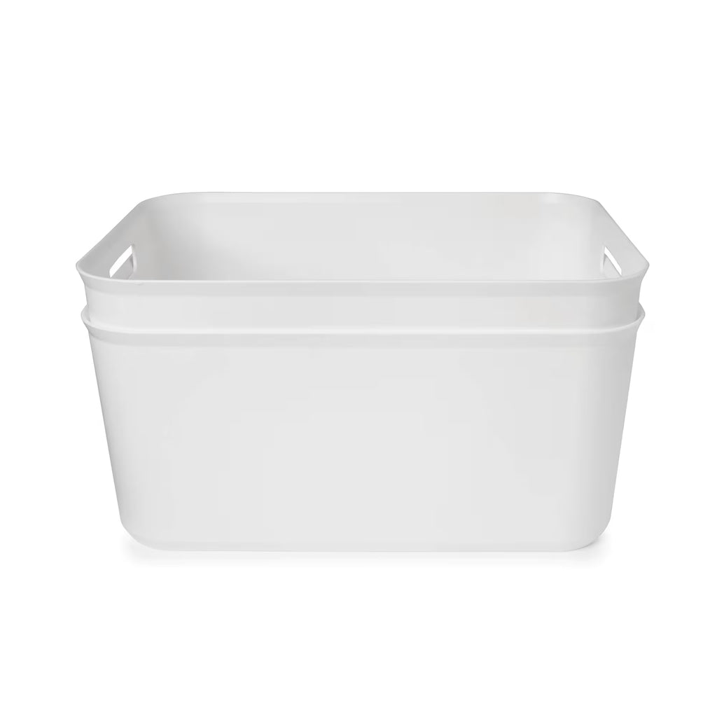 White storage tub 12.5L with handles