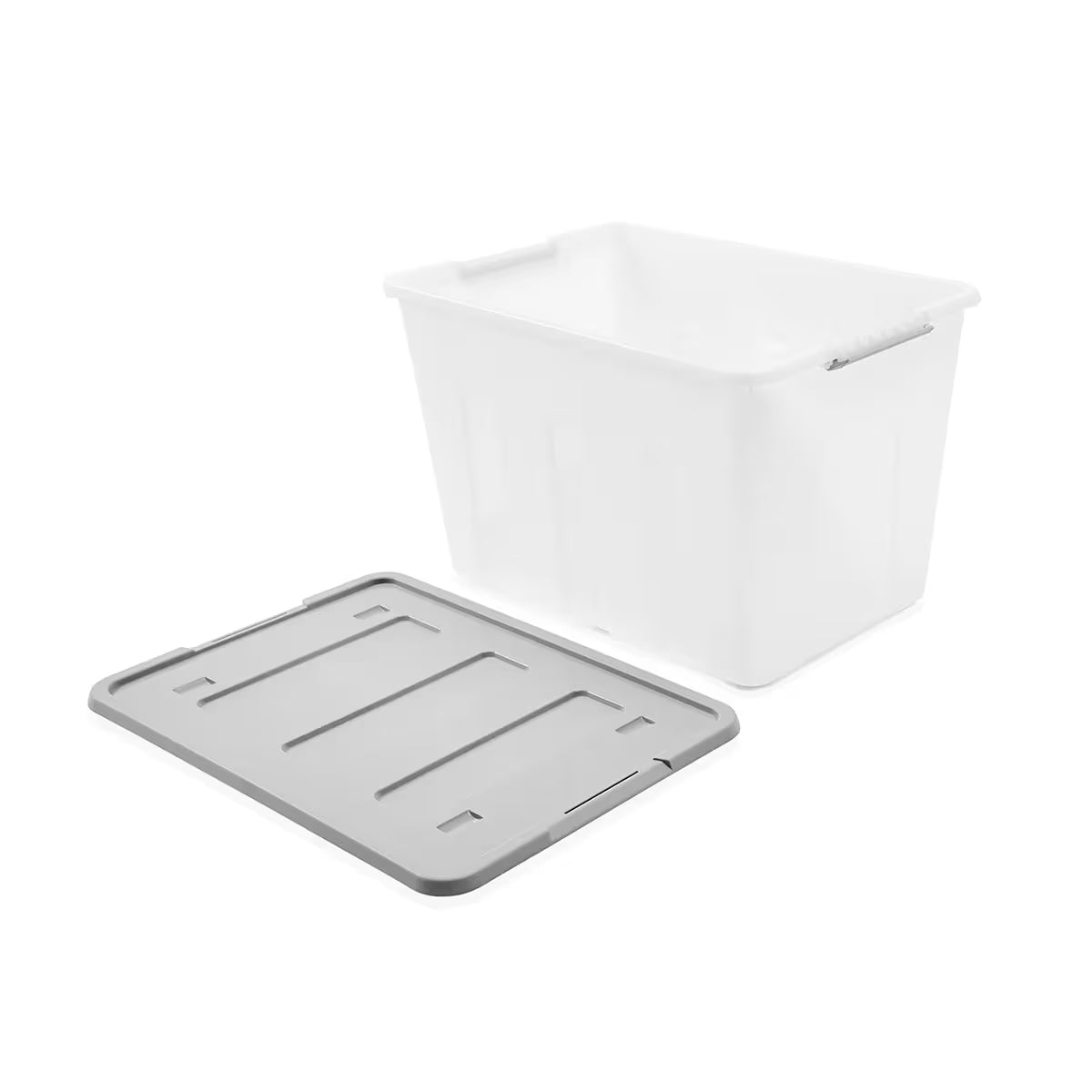 white storage box with locking lid